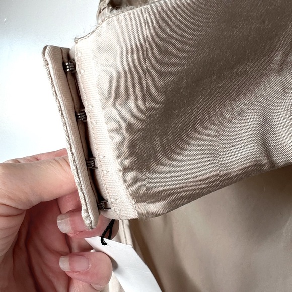 NWT Zara Champagne Satin Maxi Dress, L - Picture 5 of 8